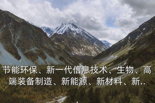 節(jié)能環(huán)保、新一代信息技術(shù)、生物、高端裝備制造、新能源、新材料、新...
