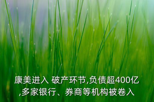 康美進(jìn)入 破產(chǎn)環(huán)節(jié),負(fù)債超400億,多家銀行、券商等機(jī)構(gòu)被卷入