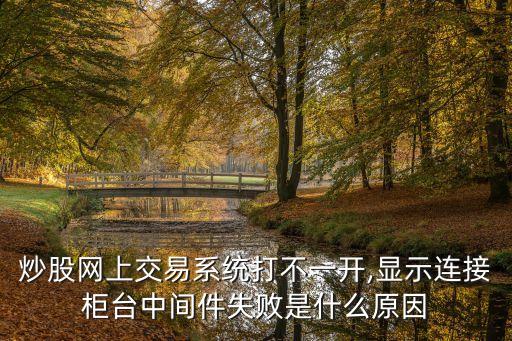 炒股網(wǎng)上交易系統(tǒng)打不一開,顯示連接柜臺(tái)中間件失敗是什么原因