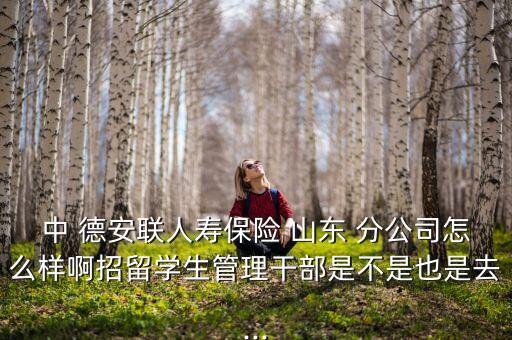 中 德安聯(lián)人壽保險 山東 分公司怎么樣啊招留學生管理干部是不是也是去...