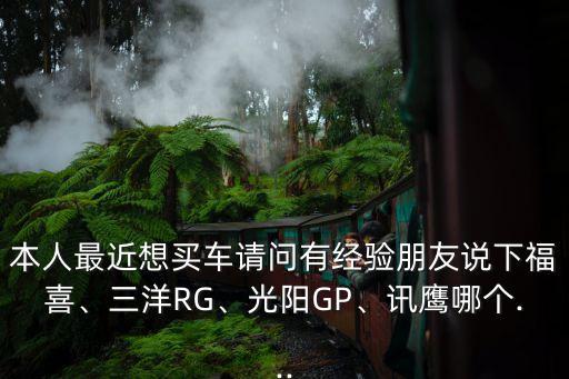 本人最近想買車請問有經(jīng)驗朋友說下福喜、三洋RG、光陽GP、訊鷹哪個...
