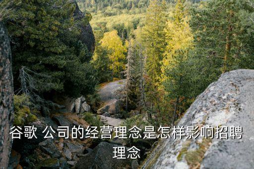 谷歌 公司的經(jīng)營(yíng)理念是怎樣影響招聘理念