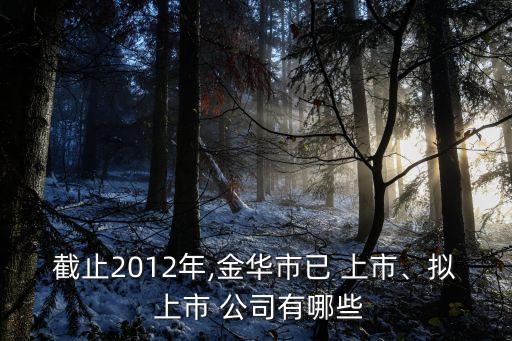 截止2012年,金華市已 上市、擬 上市 公司有哪些