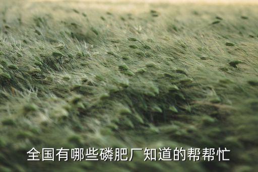 全國(guó)有哪些磷肥廠(chǎng)知道的幫幫忙