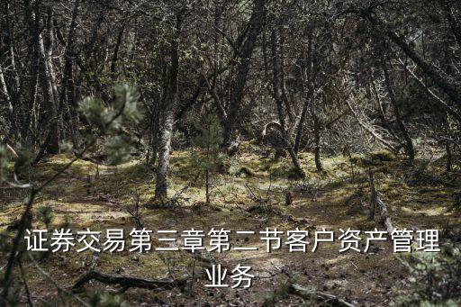  證券交易第三章第二節(jié)客戶資產管理業(yè)務