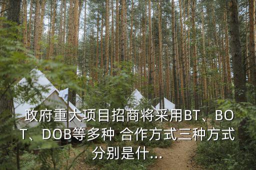  政府重大項(xiàng)目招商將采用BT、BOT、DOB等多種 合作方式三種方式分別是什...