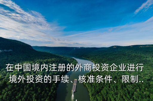在中國境內注冊的外商投資企業(yè)進行 境外投資的手續(xù)、核準條件、限制...