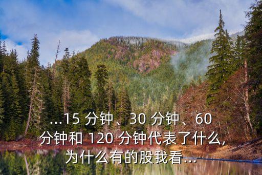 ...15 分鐘、30 分鐘、60 分鐘和 120 分鐘代表了什么,為什么有的股我看...