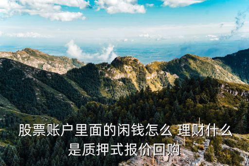  股票賬戶里面的閑錢(qián)怎么 理財(cái)什么是質(zhì)押式報(bào)價(jià)回購(gòu)