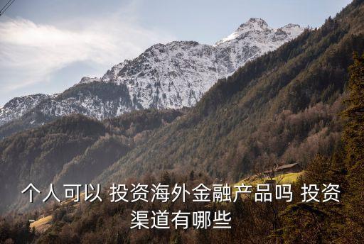 個人可以 投資海外金融產品嗎 投資渠道有哪些