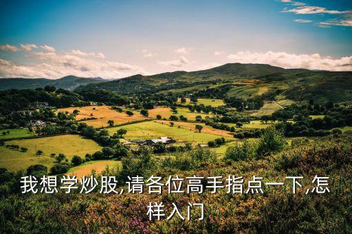 我想學炒股,請各位高手指點一下,怎樣入門