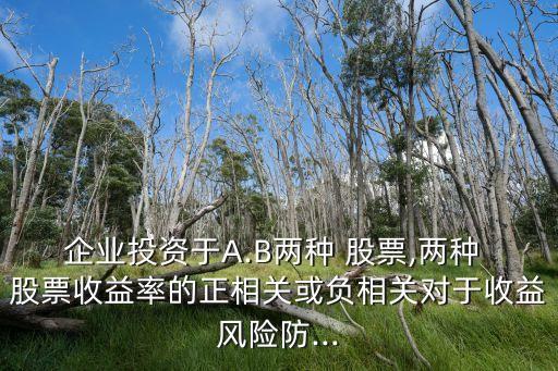 企業(yè)投資于A.B兩種 股票,兩種 股票收益率的正相關(guān)或負(fù)相關(guān)對于收益風(fēng)險防...