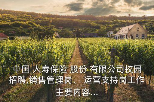 中國(guó) 人壽保險(xiǎn) 股份 有限公司校園招聘,銷售管理崗、 運(yùn)營(yíng)支持崗工作主要內(nèi)容...