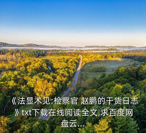 《法顯術(shù)見(jiàn):檢察官 趙鵬的干貨日志》txt下載在線閱讀全文,求百度網(wǎng)盤云...