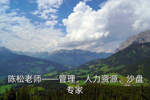  陳松老師——管理、人力資源、沙盤(pán)專(zhuān)家
