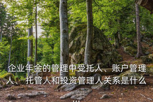  企業(yè)年金的管理中受托人、賬戶管理人、 托管人和投資管理人關(guān)系是什么...