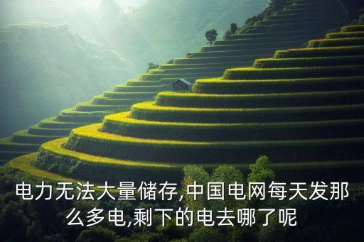 電力無法大量?jī)?chǔ)存,中國(guó)電網(wǎng)每天發(fā)那么多電,剩下的電去哪了呢