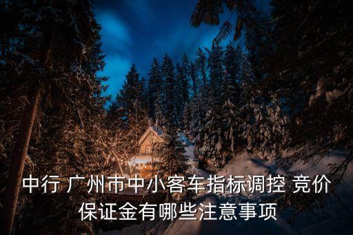 中行 廣州市中小客車指標(biāo)調(diào)控 競價 保證金有哪些注意事項