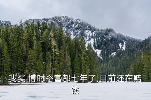 我買 博時(shí)裕富都七年了,目前還在賠錢