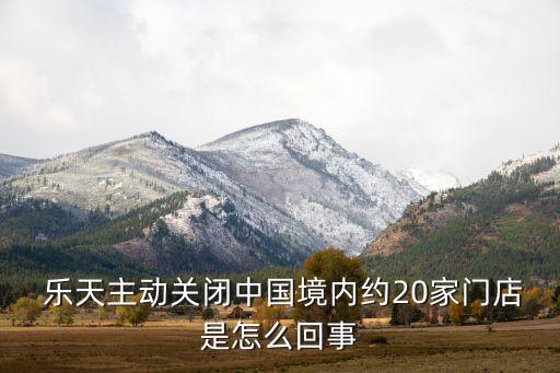  樂天主動(dòng)關(guān)閉中國境內(nèi)約20家門店是怎么回事