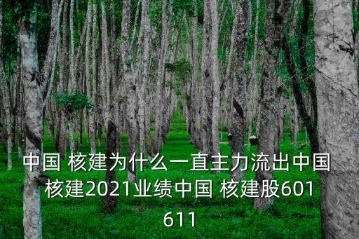 中國 核建為什么一直主力流出中國 核建2021業(yè)績(jī)中國 核建股601611