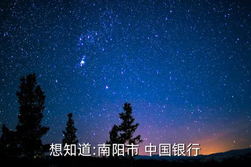 想知道:南陽市 中國(guó)銀行