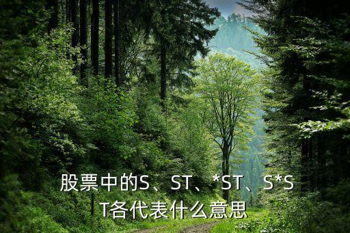  股票中的S、ST、*ST、S*ST各代表什么意思