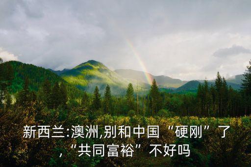  新西蘭:澳洲,別和中國“硬剛”了,“共同富?！辈缓脝? class=