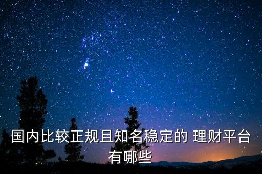 國內(nèi)比較正規(guī)且知名穩(wěn)定的 理財(cái)平臺(tái)有哪些